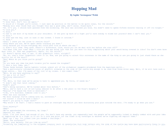 extras/Fan Fiction 'Hopping Mad' by Sophie Welsh screenshot