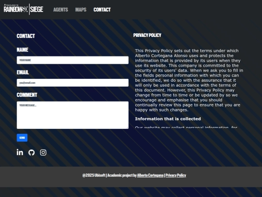 pages/contact screenshot