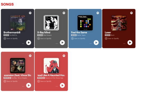 songs screenshot