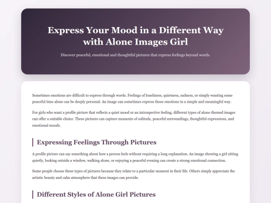 Express-Your-Mood-in-a-Different-Way-with-Alone-Images-Girl screenshot