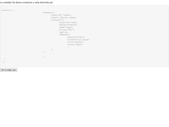 json screenshot