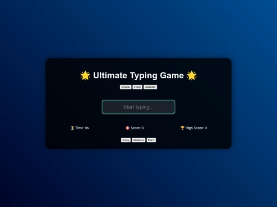 Typing screenshot