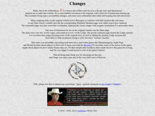 changes screenshot