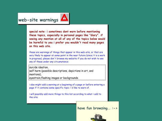 warnings screenshot