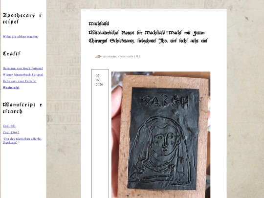 monastery/workshop/logbook/wachstafel screenshot