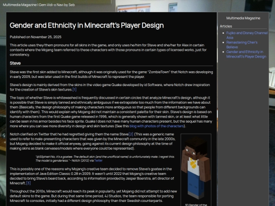 Magazine/gender-ethnic-minecraft-design screenshot