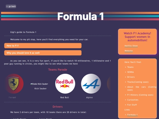 html-files/project/formulaone screenshot