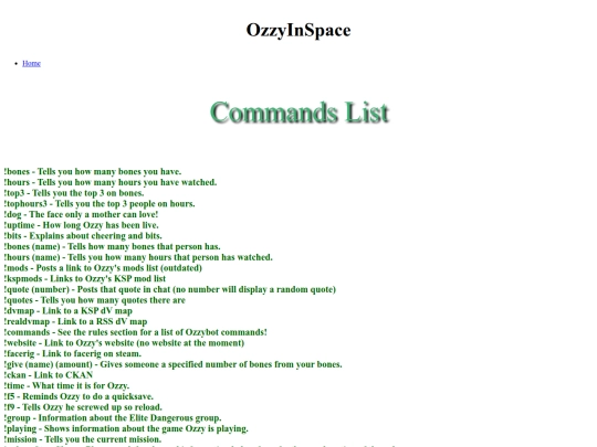 commands screenshot