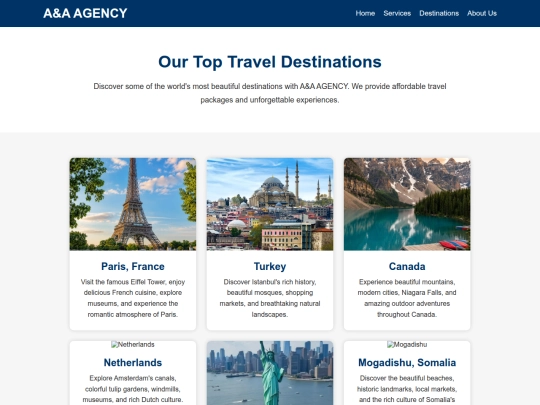 destinations screenshot