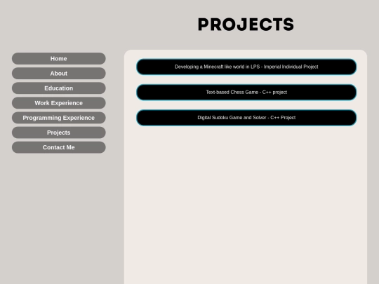 projects screenshot