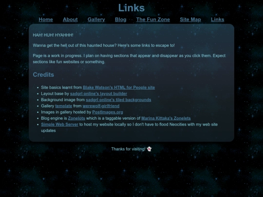 links screenshot