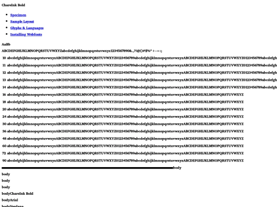 fonts/chareink-bold-demo screenshot