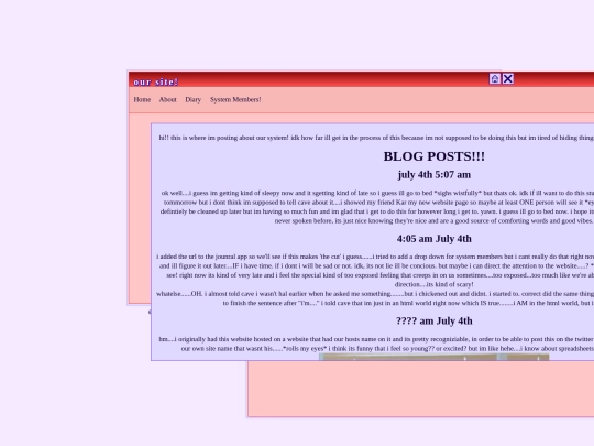 diary screenshot