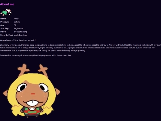 about-me screenshot