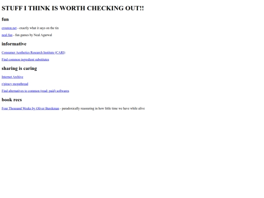 links screenshot