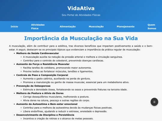 projeto/importanciamusculacao screenshot