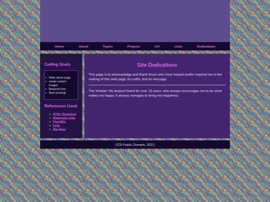 Dedications screenshot