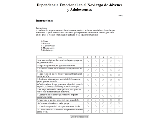 tests/deNoviazgo screenshot