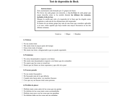 tests/depresion screenshot