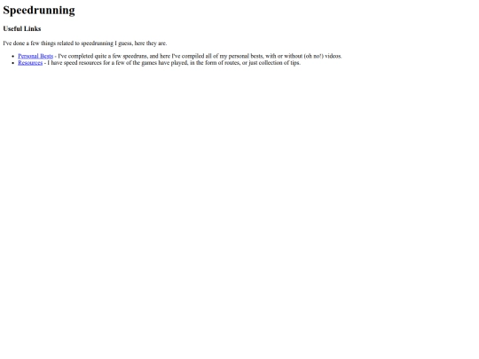 pages/speedrunning screenshot