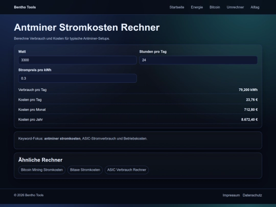 antminer-stromkosten-rechner screenshot