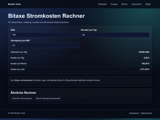 bitaxe-stromkosten-rechner screenshot