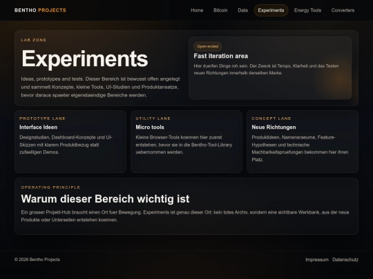 experiments screenshot