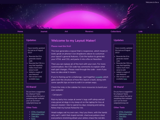 Menu/layout_test screenshot