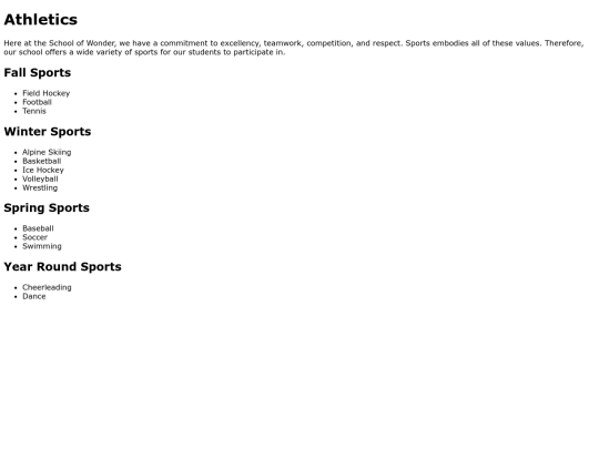 athletics screenshot