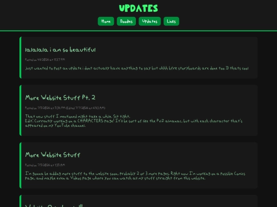 updates screenshot