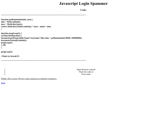 javascriptlogin screenshot