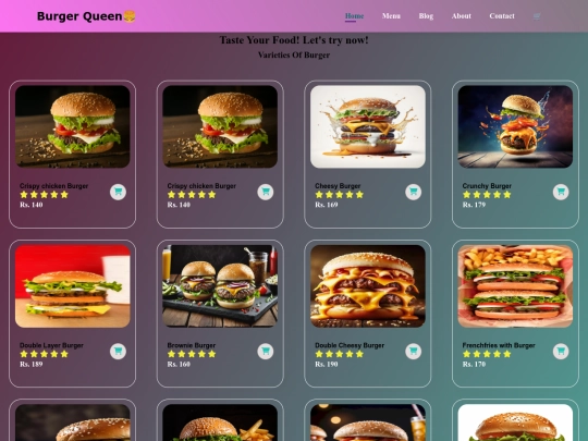 Burger_Queen/menu screenshot