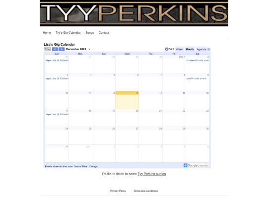 Tyygigcalendar screenshot
