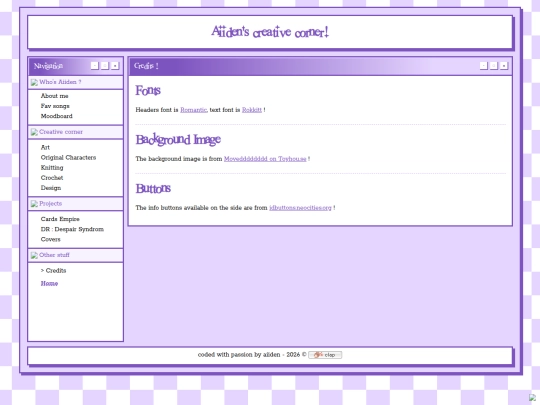 pages/credits screenshot