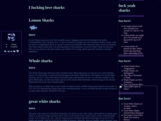 infodumps/sharks screenshot