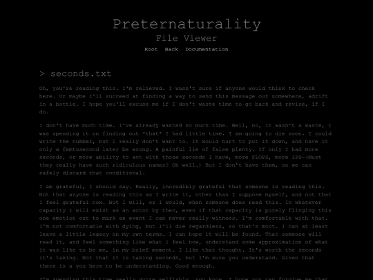 seconds screenshot