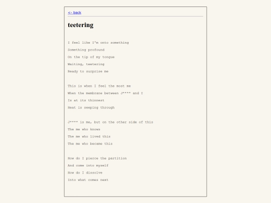 poems/teetering screenshot