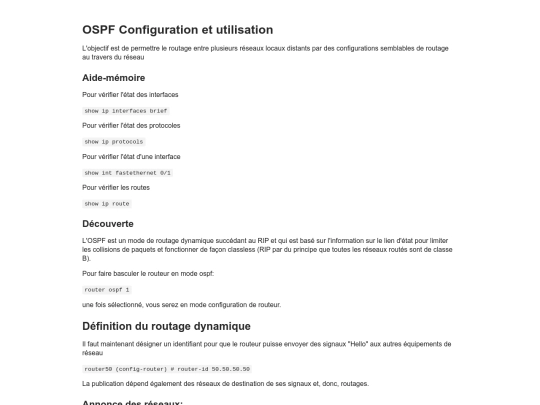 OSPF Configuration et utilisation screenshot