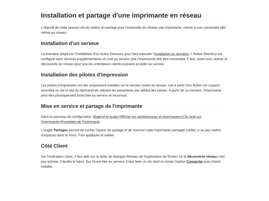 Partage d'imprimante screenshot