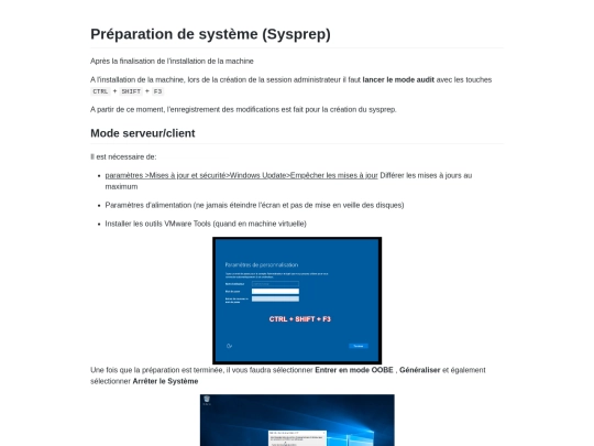 Préparation de système (Sysprep) screenshot