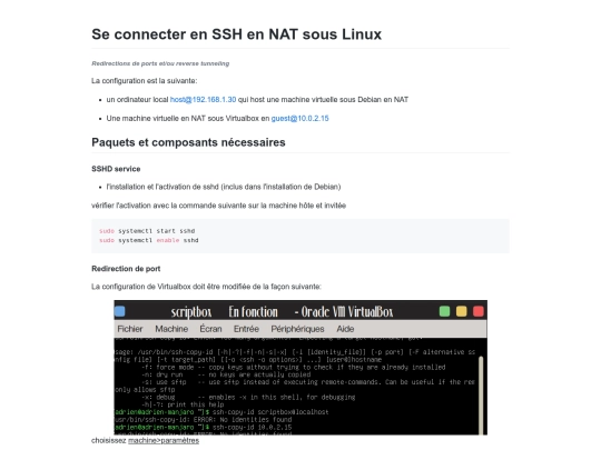 Se connecter en SSH en NAT sous Linux screenshot