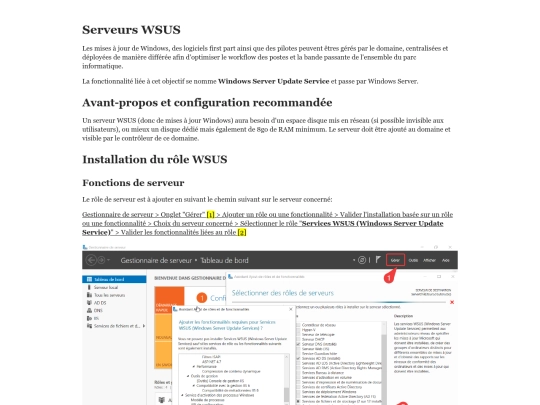 Serveurs WSUS screenshot
