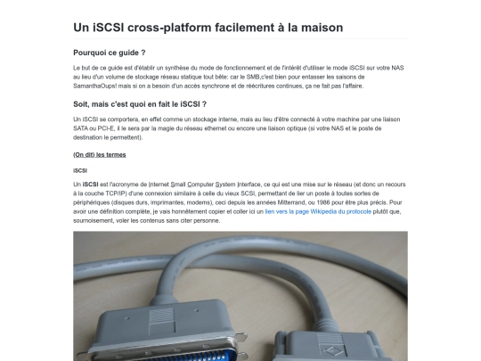 Un iSCSI cross-platform facilement à la maison screenshot