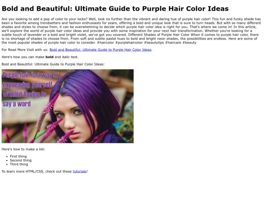 BoldandBeautifulUltimateGuidetoPurpleHairColorIdeas screenshot