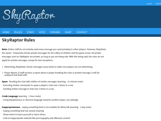 rules screenshot