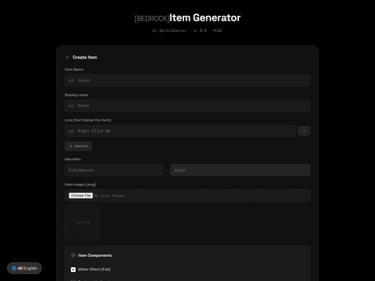 item-generator-mcbe screenshot