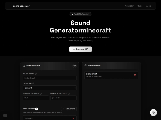 sounds-generator-mcbe screenshot