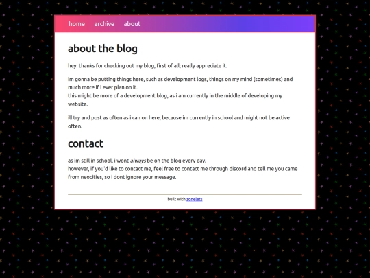 blog/about screenshot