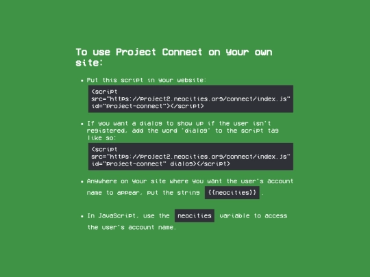 connect/tutorial screenshot