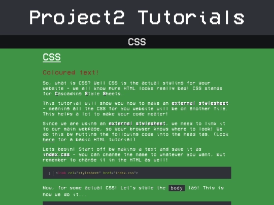 project2-tutorials/tutorials/css screenshot